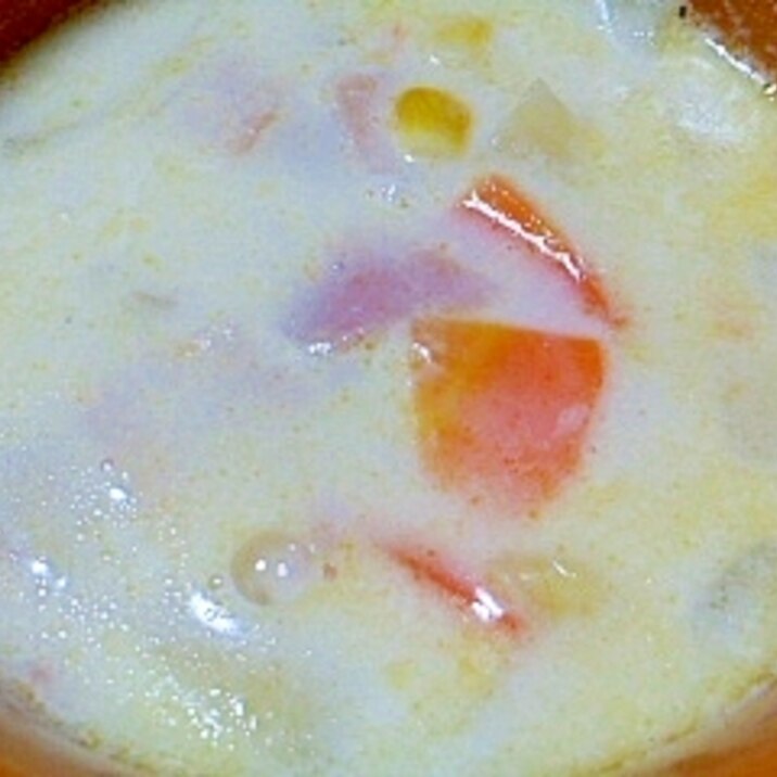 ベーコンと家にある野菜で作るクリームスープ☆